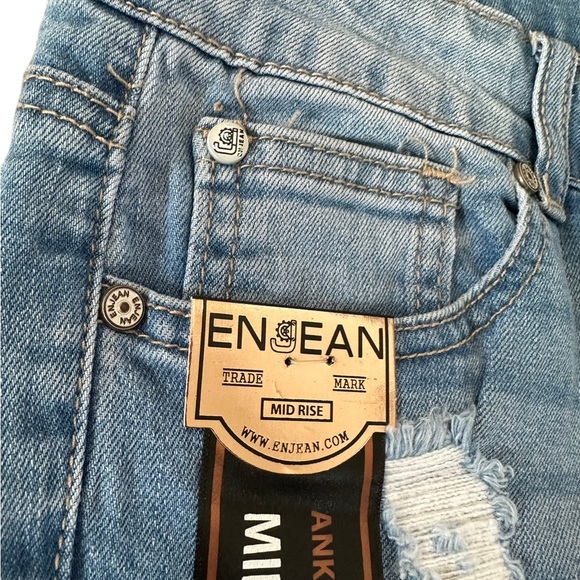Enjean Midrise Ankle Length Destroyed Distressed Skinny Fit Jeans Size 13 - Picture 9 of 17